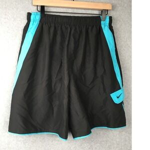 Nike Athletic Shorts Black Turquoise Mens Size L Running Gym Activewear